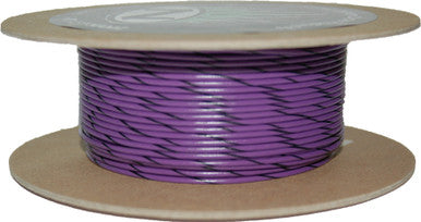 Namz Custom Cycle #NWR-70-100-20 - 100' Spool 20-Gauge Wire (Violet/Black Stripe)