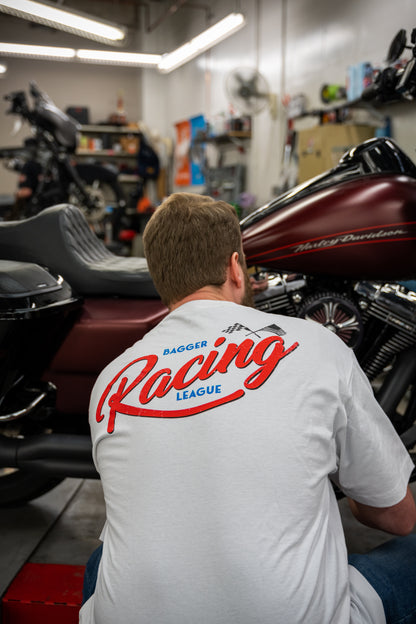 Bagger Racing League T-Shirt - White - Finish Line