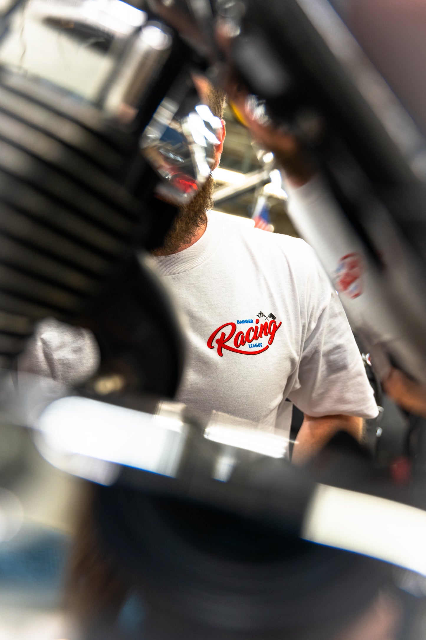 Bagger Racing League T-Shirt - White - Finish Line
