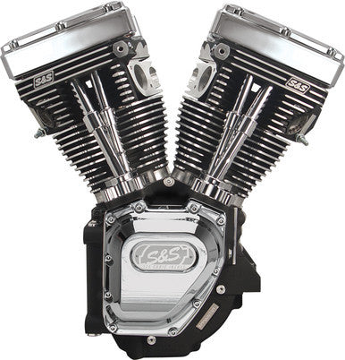 S&S Cycle #310-0281A - Engine, Assembled, T124, w/o Induction/Ignition, 640GE Cams, Silver, Chrome Billet, 1999-2006 bt except 2006 Dyna