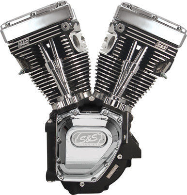 S&S Cycle #310-0281A - Engine, Assembled, T124, w/o Induction/Ignition, 640GE Cams, Silver, Chrome Billet, 1999-2006 bt except 2006 Dyna