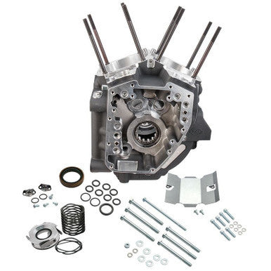 S&S Cycle #310-0721A - Crankcase, Assembly, 4.425" Bore, T143, 4-3/8" Bolt Pattern, Packaged, WBlack, 1999-2006 bt except 2006 Dyna