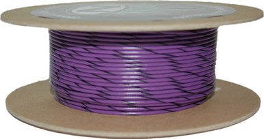 Namz Custom Cycle #NWR-70-100 - #18-Gauge Violet/Black Stripe 100' Spool Of Primary Wire