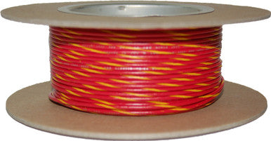 Namz Custom Cycle #NWR-24-100-20 - 100' Spool 20-Gauge Wire (Red/Yellow Stripe)