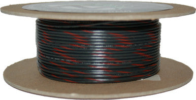 Namz Custom Cycle #NWR-02-100-20 - 100' Spool 20-Gauge Wire (Black/Red Stripe)