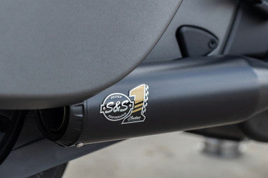 S&S Cycle #550-1158 - Exhaust System, Kit, 49 State, 2024 Championship Edition, 2 into 1, Qualifier, Black, 2020-up Indian Challenger
