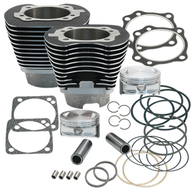 S&S Cycle 910-0277 S&S Cycle 99-06 BT 4 1/8in Bore Cylinder & Piston Kit Early Production T111 Engines - Wrinkle Black