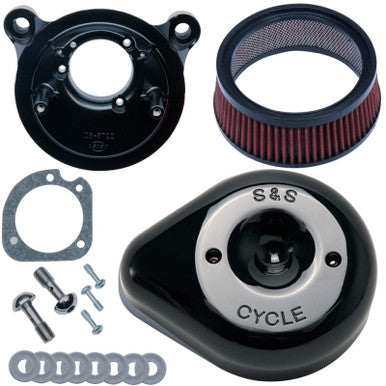 S&S Cycle 170-0769 S&S Cycle 84-99 BT w/ Super E/G Carb Stealth Air Cleaner Kit w/ Gloss Black S&S Teardrop