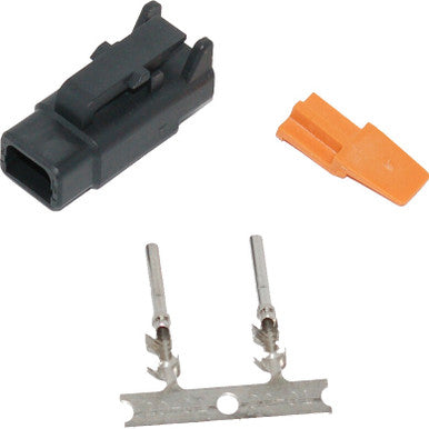 Namz Custom Cycle #MDP-2B - Deutsch Dtm 2-Pin Black Plug W/2 Trmnls/Wdglck Hd74112-98bk