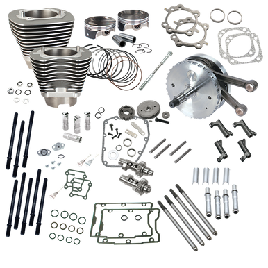 S&S Cycle #900-0690 - Hot Set Up Kit, 4-1/8" Bore, 124", 4-5/8" Stroke, Stock Heads, 640GE, Stone Gray, 2007-2017 except 2017 Touring