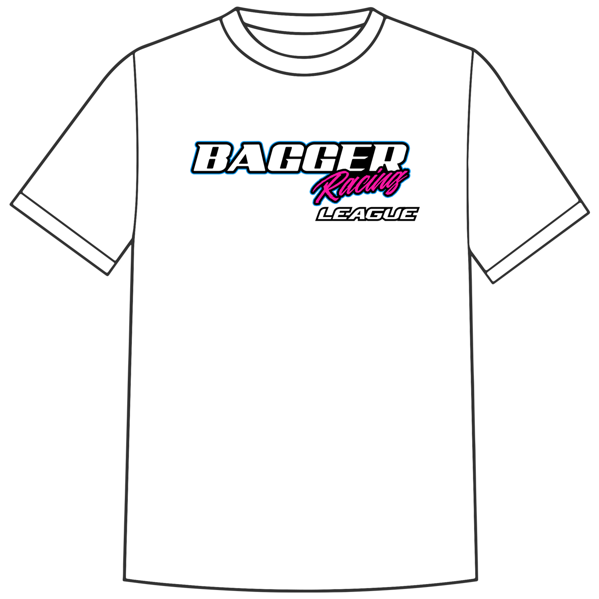 Bagger Racing League White T-Shirt - Pink Roadglide
