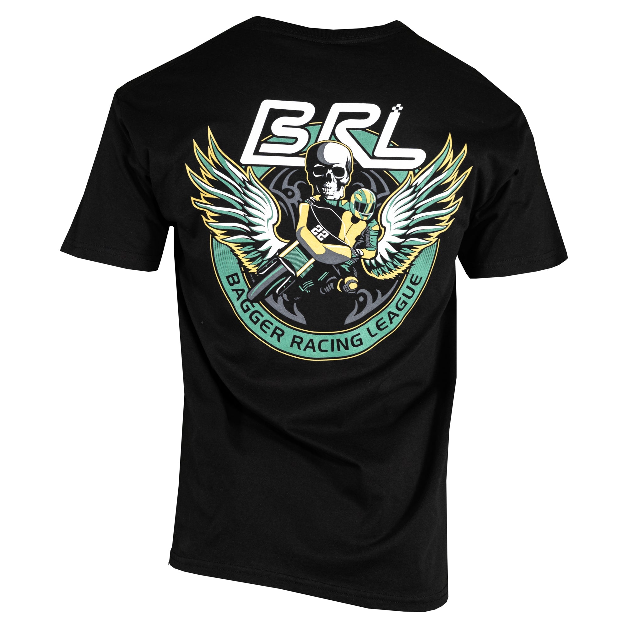 Bagger Racing League T-Shirt - Black - Winged Racer – BRL Speed Shop