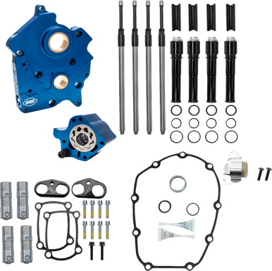 S&S Cycle #310-1262 - Cam Chest Kit without Cams - Chain Drive - Oil Cooled - Black Pushrods - M8
