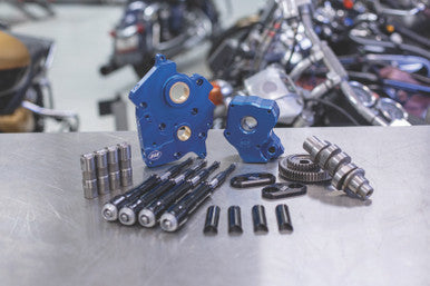 S&S Cycle 310-1014A S&S Cycle 2017+ M8 Models Gear Drive 475G Cam Chest Kit w/ Black Pushrod Tubes - Oil Cooled