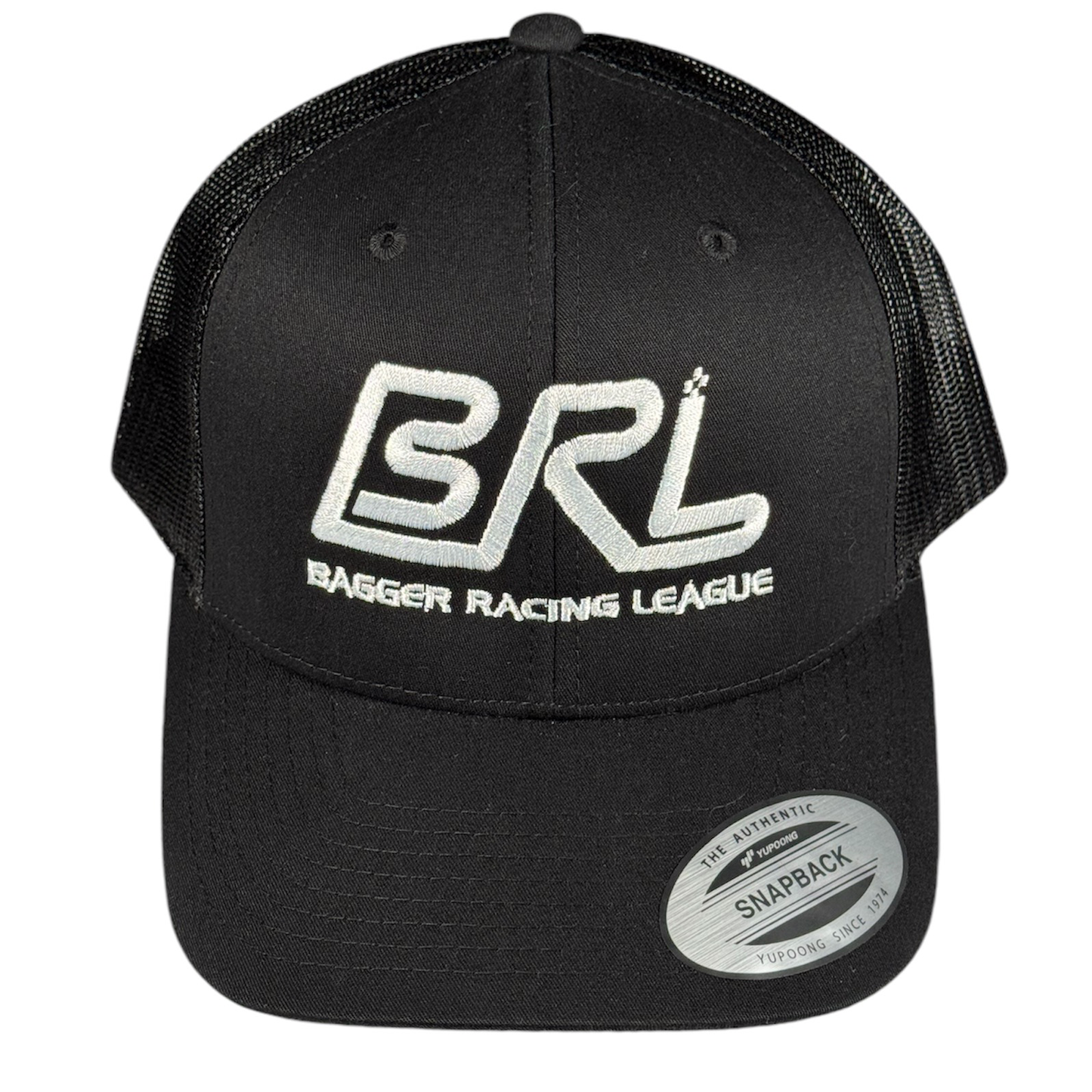 Bagger Racing League Trucker Hat - Curved Bill - White