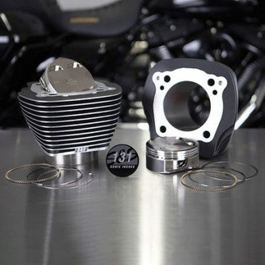 S&S Cycle 910-0762 S&S Cycle 2017+ M8 Models 4.250in Bore 4-5/8in Stroke Cylinder Kit - Wrinkle Black w/ Highlight