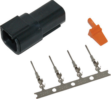 Namz Custom Cycle #MDR-4B - Deutsch Dtm 4-Pin Blk Receptcl W/4 Trmnls/Wdglck Hd74104-98bk