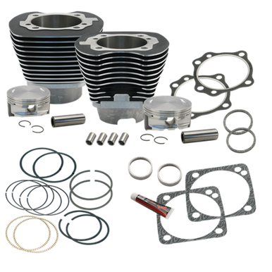 S&S Cycle 910-0227 S&S Cycle 99-06 BT 4 1/8in Bore Cylinder & Pistons Kit For Early Production S&S T117 Engine - WBlack