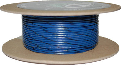 Namz Custom Cycle #NWR-60-100-20 - 100' Spool 20-Gauge Wire (Blue/Black Stripe)