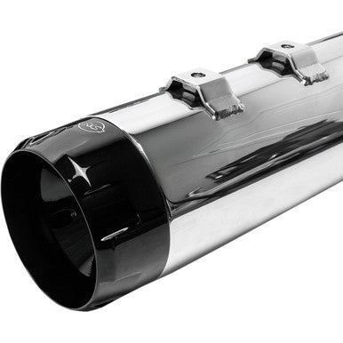 S&S Cycle #550-0619 - 4-1/2" MK45 Performance Mufflers - Chrome with Black Thruster