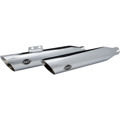 S&S Cycle #550-0753B - Slash-Cut Slip-On Mufflers - 50 State - Chrome - FLFB