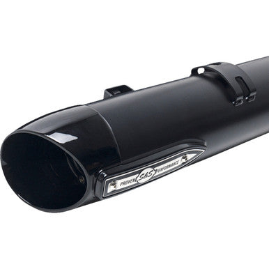 S&S Cycle #550-1075 - 4" Broadhead Slip-On Mufflers - Slash Cut - Black