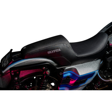 Slyfox #0801-1613 - Drifter Seat - Gray Logo - Smooth Vinyl - Carbon Fiber - FL '97-'07