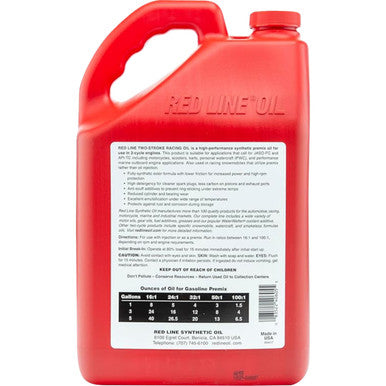 RED Line Synthetic OIL #40605 - 2-Stroke Racing Oil - 1 US gallon