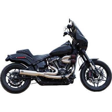 S&S Cycle #550-1103 - 2-into-1 Qualifier Exhaust System - 50-State - Silver - Softail