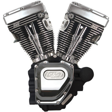 S&S Cycle #310-0402A - T111 Long Block Engine - Wrinkle Black and Chrome - Touring