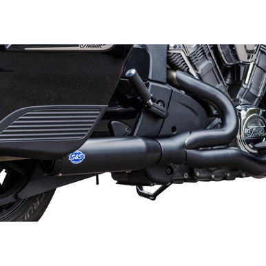 S&S Cycle #550-1085 - 2-into-1 Qualifier Exhaust System - 50-State - Black - Stainless Steel