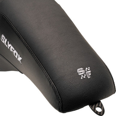 Slyfox #0801-1613 - Drifter Seat - Gray Logo - Smooth Vinyl - Carbon Fiber - FL '97-'07