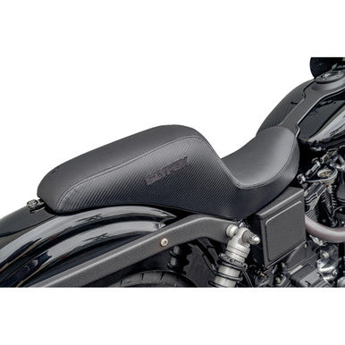 Slyfox #4683A-slyfox - Drifter Seat - Black Logo - Black Vinyl w/ Slipstop - Carbon Fiber - Dyna '96-'03