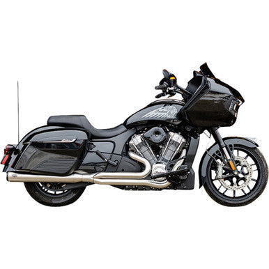 S&S Cycle #550-1130 - 2-into-1 Qualifier Exhaust System - Brushed Stainless Steel - Race Only - Indian with PowerPlus