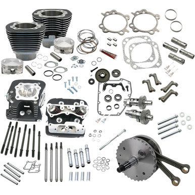 S&S Cycle #900-0564 - 124" Hot Set Up® - Big Bore/Stroker - Wrinkle Black - 88A Twin Cam
