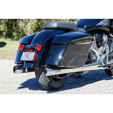 S&S Cycle #550-1077 - 4" Broadhead Slip-On Mufflers - Fishtail - Chrome