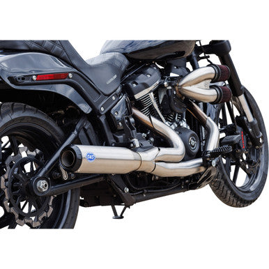 S&S Cycle #550-1103 - 2-into-1 Qualifier Exhaust System - 50-State - Silver - Softail