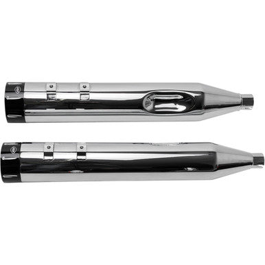 S&S Cycle #550-0623 - 4-1/2" MK45 Performance Mufflers - Chrome with Black Tracer