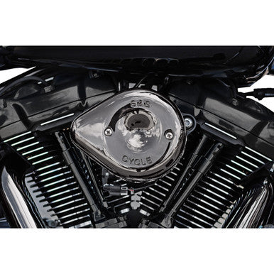 S&S Cycle #170-0780 - Stealth Mini Teardrop Air Cleaner Cover - M8 - Lava Chrome