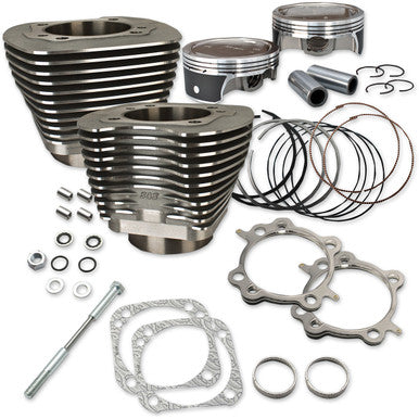 S&S Cycle #910-0338 - 124" Big Bore Cylinder Kit - Wrinkle Black - Twin Cam