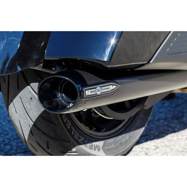 S&S Cycle #550-1075 - 4" Broadhead Slip-On Mufflers - Slash Cut - Black
