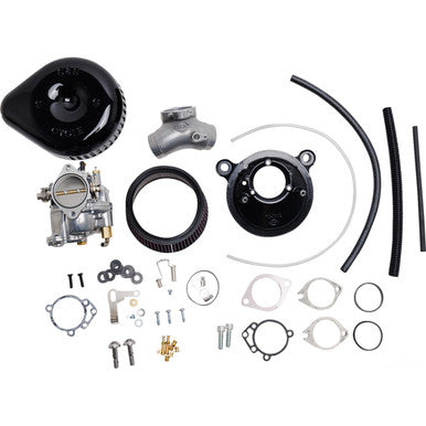 S&S Cycle #110-0148 - Super G Carburetor with Stealth Air Cleaner Kit - Gloss Black - Evolution Big Twin