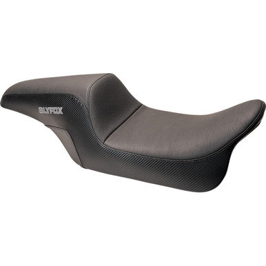 Slyfox #SlyFox4682B - Drifter Seat - Gray Logo - Smooth Vinyl - Carbon Fiber - Dyna '06-'17
