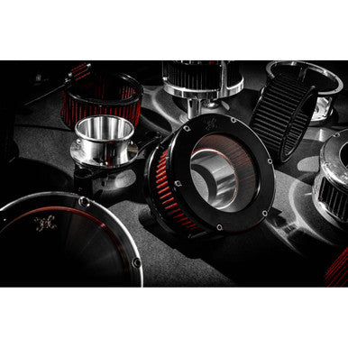 Feuling Parts #5474 - BA Air Cleaner Kit - Black/Clear with Red Filter - M8