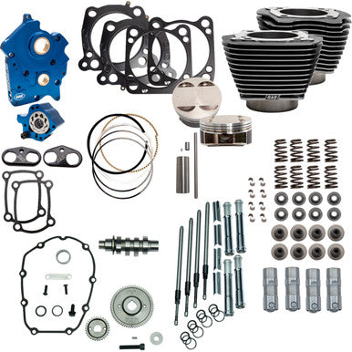 S&S Cycle #310-1110D - Power Pack - Oil Cooled - 550G - Black Granite w/Highlight - Chrome Pushrod Tubes - M8