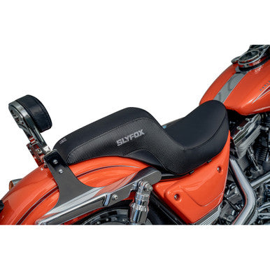 Slyfox #SlyFox4681B - Drifter Seat - Gray Logo - Black Vinyl - Smooth - FXR '82-'00