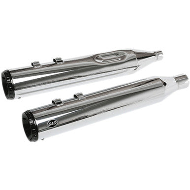S&S Cycle #550-0991 - GNX Slip-On Mufflers - 4-1/2" - Chrome - M8 FL
