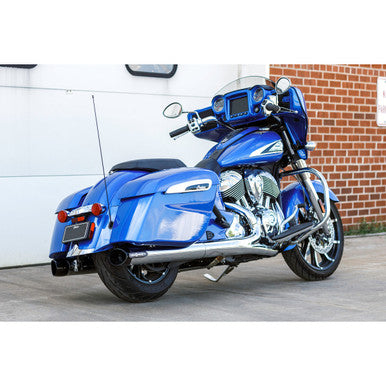 S&S Cycle #550-1076 - 4" Broadhead Slip-On Mufflers - Slash Cut - Chrome