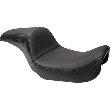 Slyfox #4683A-slyfox - Drifter Seat - Black Logo - Black Vinyl w/ Slipstop - Carbon Fiber - Dyna '96-'03