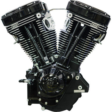 S&S Cycle #310-1158 - V124 Long Block Engine - Black Edition - Big Twin | Custom Chasis w/Alternator-Style Primary